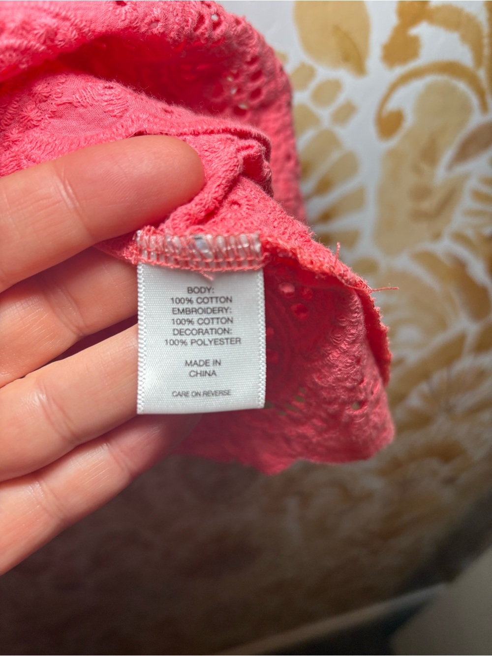 New York & Company Coral Eyelet Lace Crochet Blouse|Boho Smocked Sleeveless Top - Picture 4 of 11